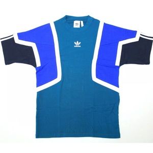 ADIDAS Tee Shirt Colorblock Teal Trefoil 90s NOVA